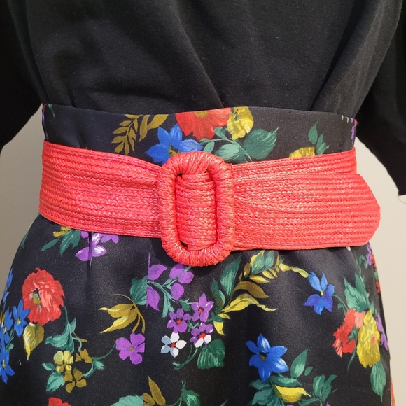Vintage red woven belt Milor 80s retro woven belt - Picture 1 of 7